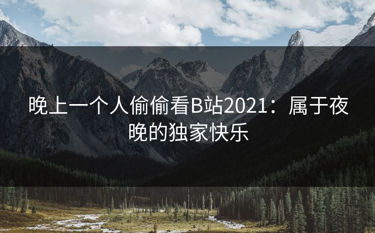 晚上一个人偷偷看B站2021：属于夜晚的独家快乐