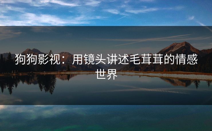 狗狗影视：用镜头讲述毛茸茸的情感世界